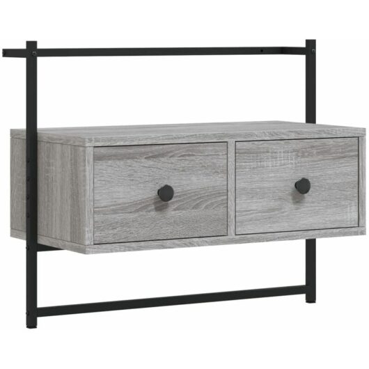 Jinlefu - tv Cabinet Wall-mounted Grey Sonoma 60.5x30x51 cm Engineered Wood vidaXL