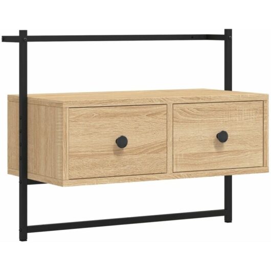 Jinlefu - tv Cabinet Wall-mounted Sonoma Oak 60.5x30x51 cm Engineered Wood vidaXL