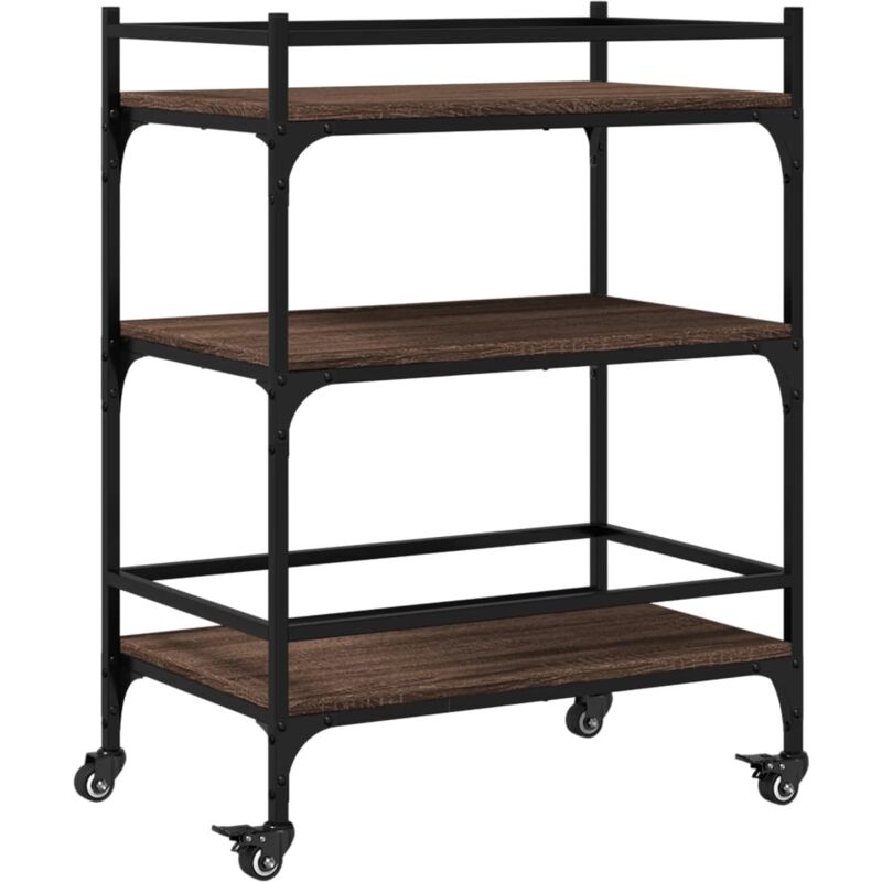 Kitchen Trolley Brown Oak 65x40x86.5 cm Engineered Wood Vidaxl