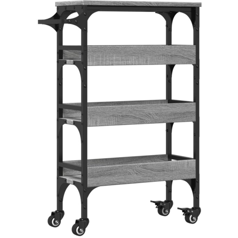 Kitchen Trolley Grey Sonoma 53x20x76 cm Engineered Wood Vidaxl