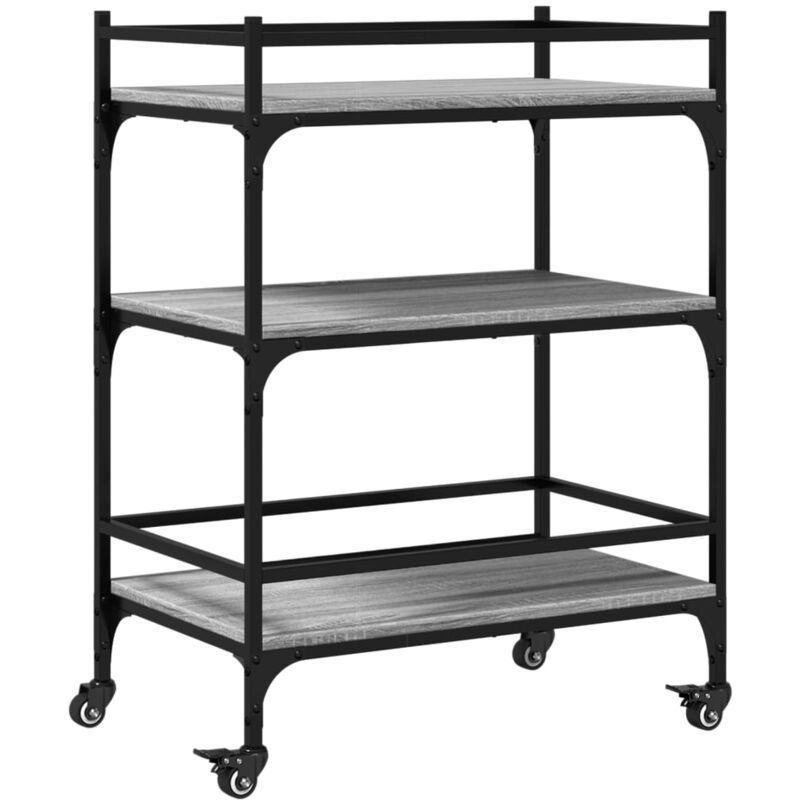 Kitchen Trolley Grey Sonoma 65x40x86.5 cm Engineered Wood Vidaxl