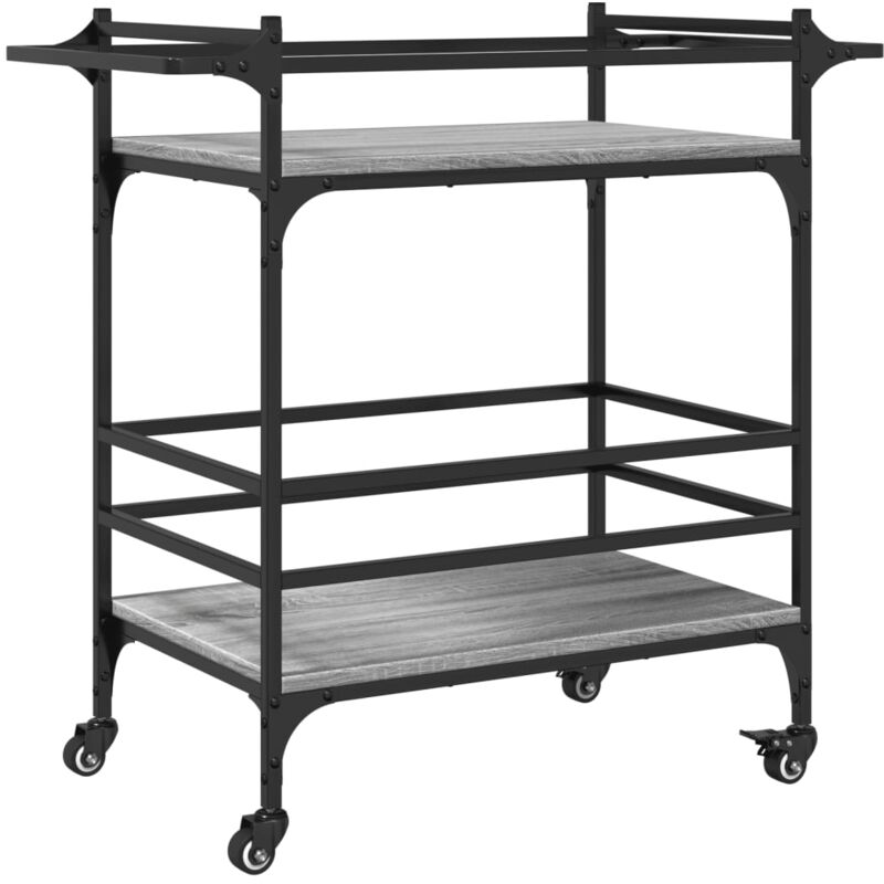 Kitchen Trolley Grey Sonoma 82x40x78.5 cm Engineered Wood vidaXL