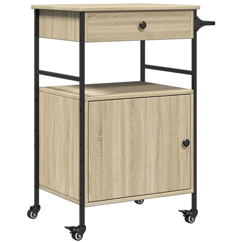 Kitchen Trolley Sonoma Oak 56x43x89.5 cm Engineered Wood Vidaxl