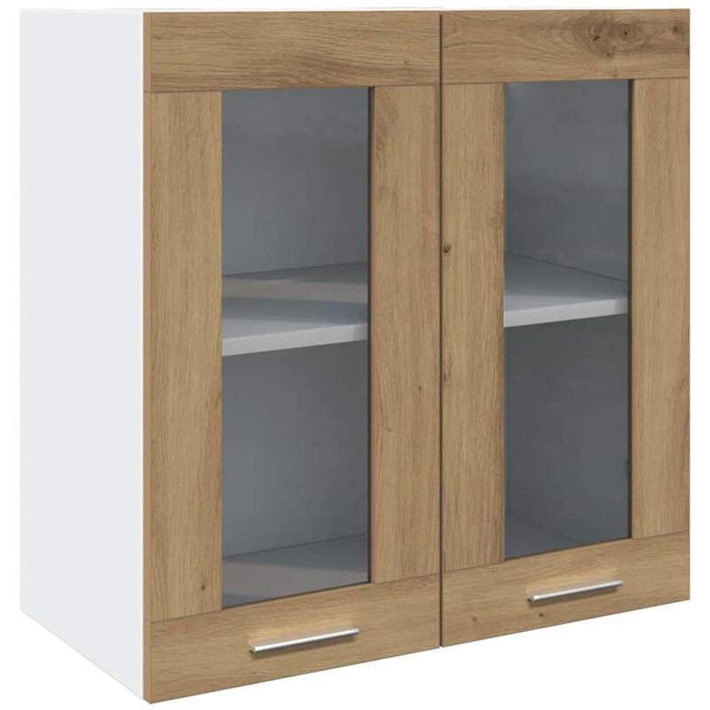 Kitchen Wall Cabinet with Glass Door Artisan Oak 60x31x60 cm Vidaxl