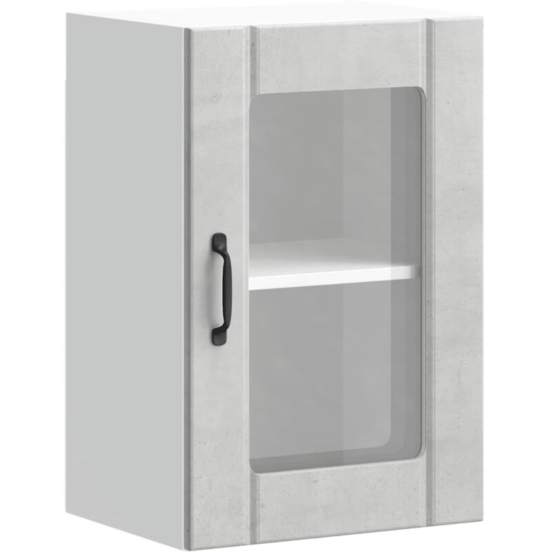 Kitchen Wall Cabinet with Glass Door Lucca Concrete Grey Vidaxl
