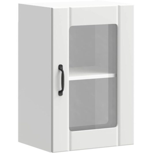 Kitchen Wall Cabinet with Glass Door Lucca White Vidaxl