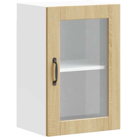 Kitchen Wall Cabinet with Glass Door Porto Sonoma Oak Vidaxl