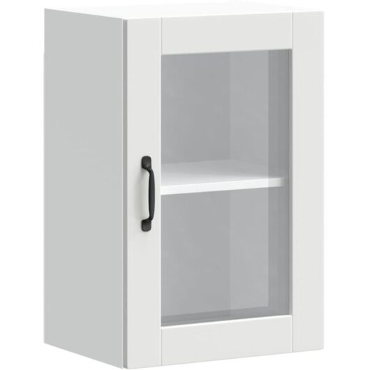 Kitchen Wall Cabinet with Glass Door Porto White Vidaxl