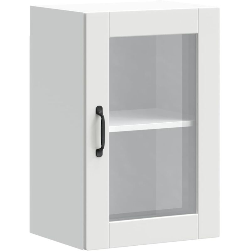 Kitchen Wall Cabinet with Glass Door Porto White Vidaxl