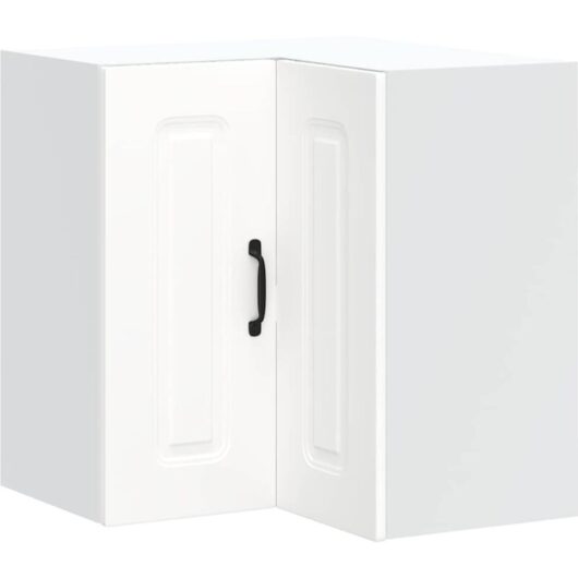 Kitchen Wall Corner Cabinet Kalmar White Engineered Wood Vidaxl