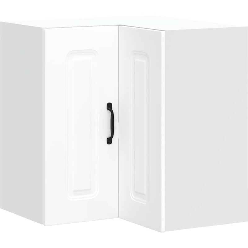 Kitchen Wall Corner Cabinet Kalmar White Engineered Wood Vidaxl