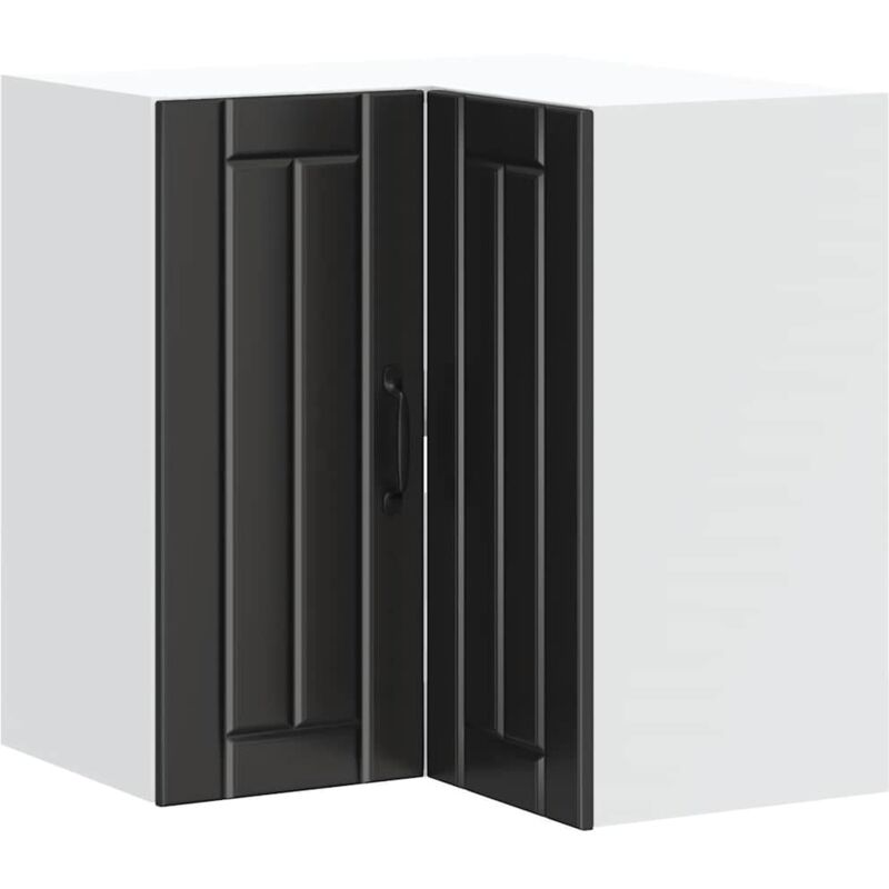 Kitchen Wall Corner Cabinet Lucca Black Engineered Wood Vidaxl