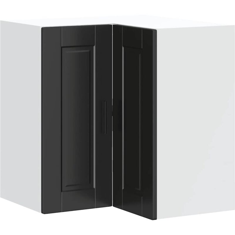 Kitchen Wall Corner Cabinet 'Porto' Black Engineered Wood Vidaxl