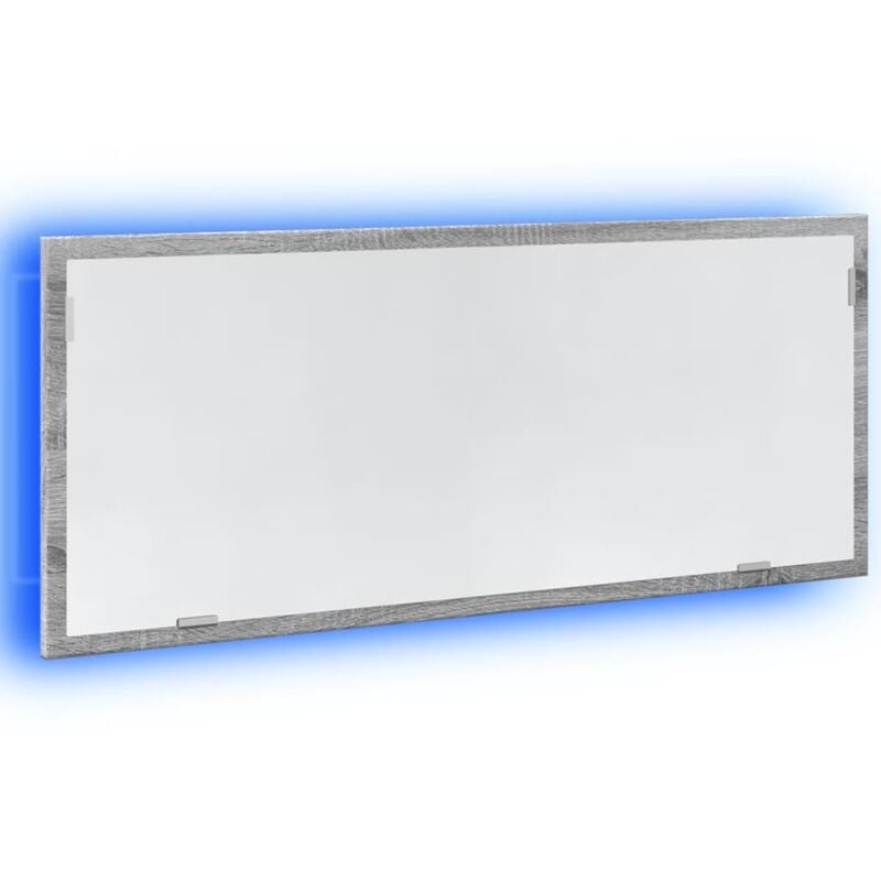 Led Bathroom Mirror Grey Sonoma 100x8.5x37 cm Engineered Wood Vidaxl