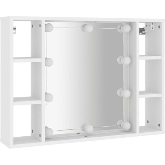 Mirror Cabinet with led White 76x15x55 cm Vidaxl