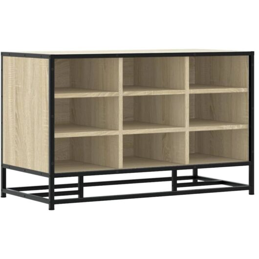 Shoe Bench Sonoma Oak 84x40x53.5 cm Engineered Wood and Metal Vidaxl