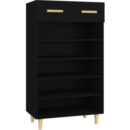 Shoe Cabinet Black 60x35x105 cm Engineered Wood Vidaxl