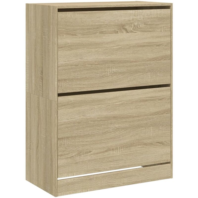 Shoe Cabinet with 2 Flip-Drawers Sonoma Oak 80x42x108 cm Vidaxl