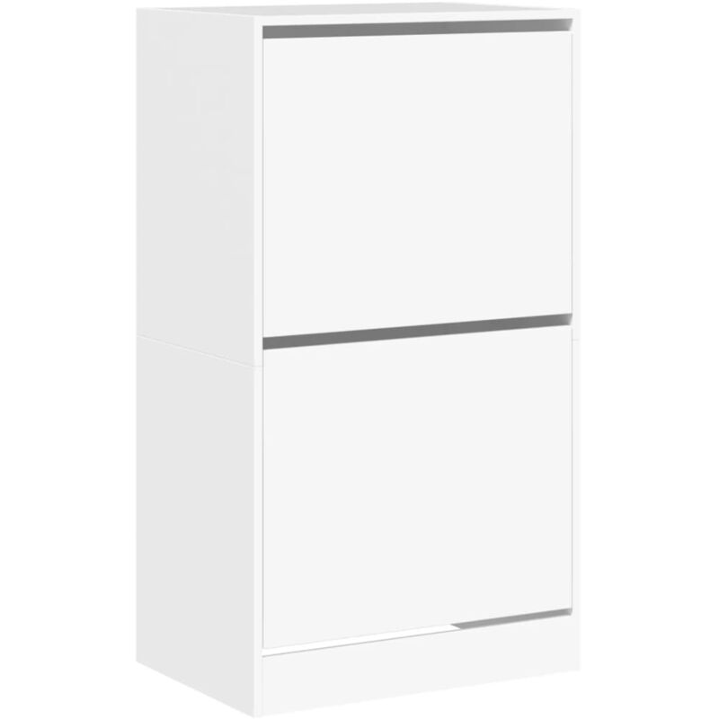 Shoe Cabinet with 2 Flip-Drawers White 60x42x108 cm Vidaxl