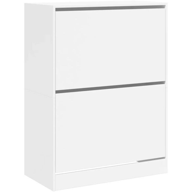 Shoe Cabinet with 2 Flip-Drawers White 80x42x108 cm Vidaxl