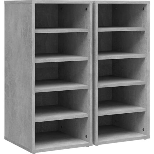 Shoe Cabinets 2 pcs Concrete Grey 31.5x35x70 cm Engineered Wood Vidaxl