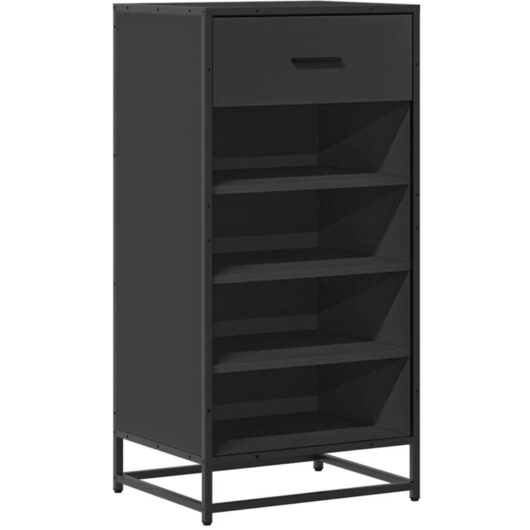 Shoe Rack Black 48x38x97.5 cm Engineered Wood Vidaxl