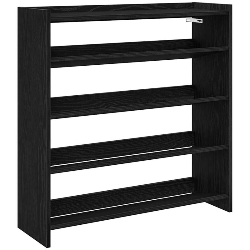 Shoe Rack Black 80x25x81 cm Engineered Wood Vidaxl