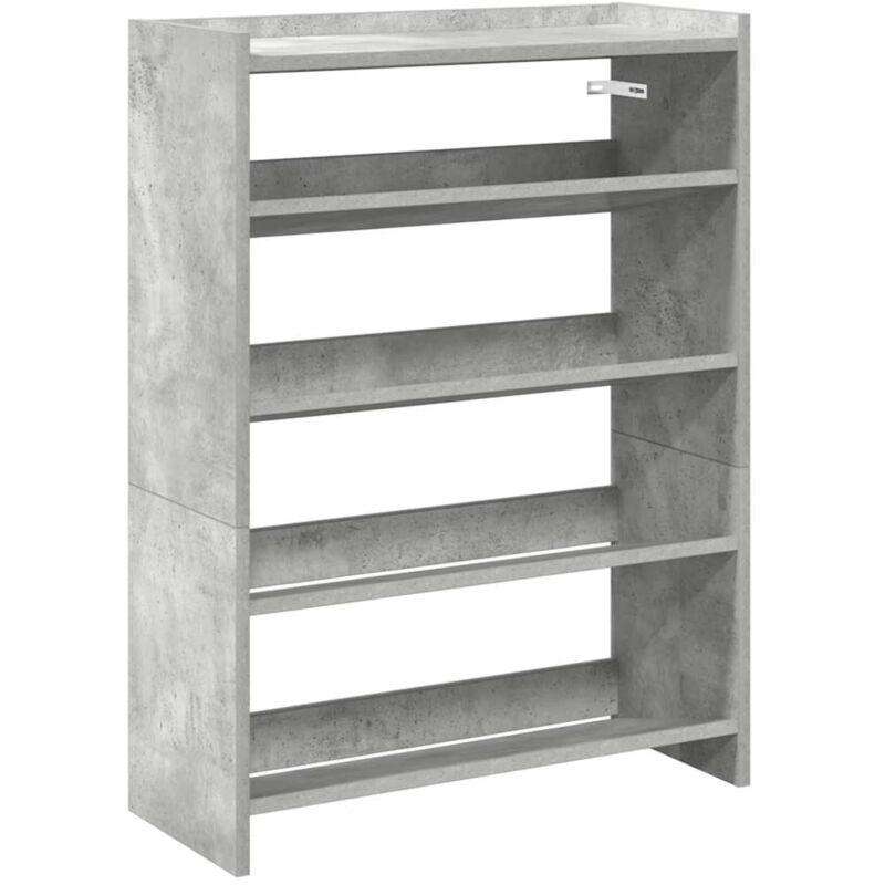 Shoe Rack Concrete Grey 60x25x81 cm Engineered Wood Vidaxl