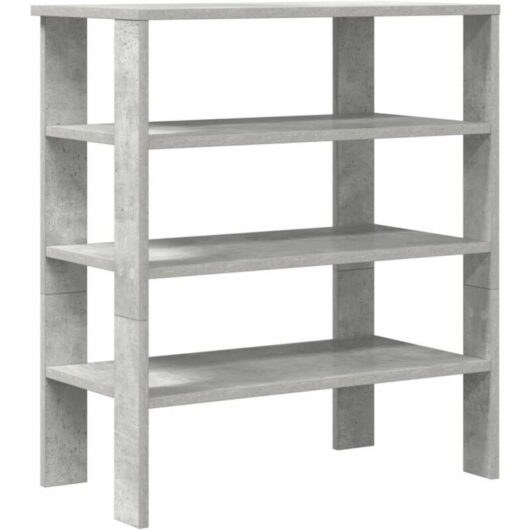 Shoe Rack Concrete Grey 61x32x70 cm Engineered Wood Vidaxl