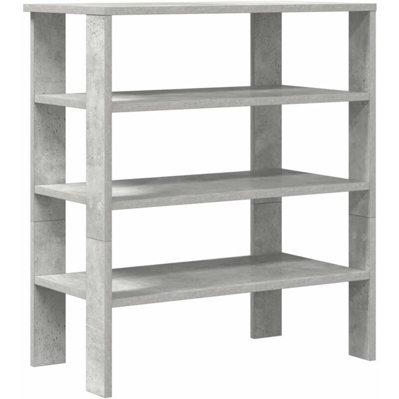 Shoe Rack Concrete Grey 61x32x70 cm Engineered Wood Vidaxl