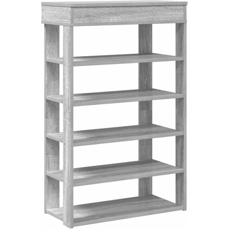 Shoe Rack Grey Sonoma 60x30x98 cm Engineered Wood Vidaxl