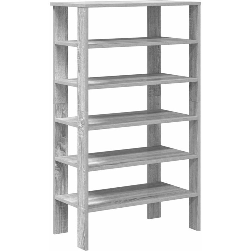 Shoe Rack Grey Sonoma 61x32x105 cm Engineered Wood Vidaxl