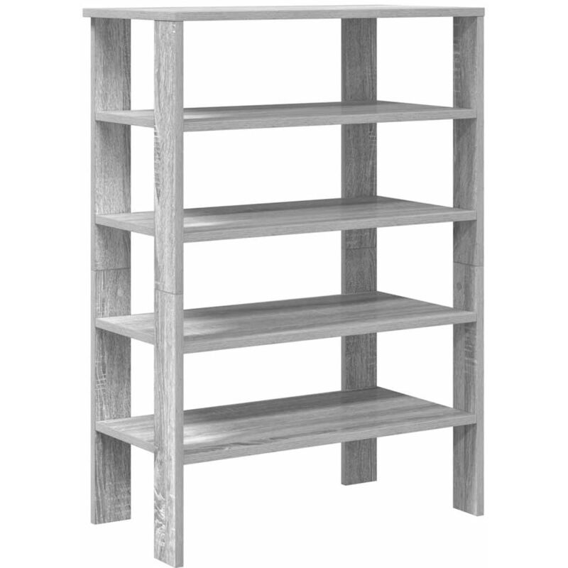 Shoe Rack Grey Sonoma 61x32x87.5 cm Engineered Wood Vidaxl