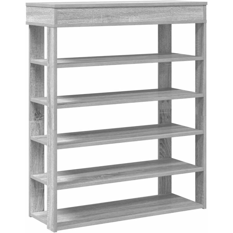 Shoe Rack Grey Sonoma 80x30x98 cm Engineered Wood Vidaxl