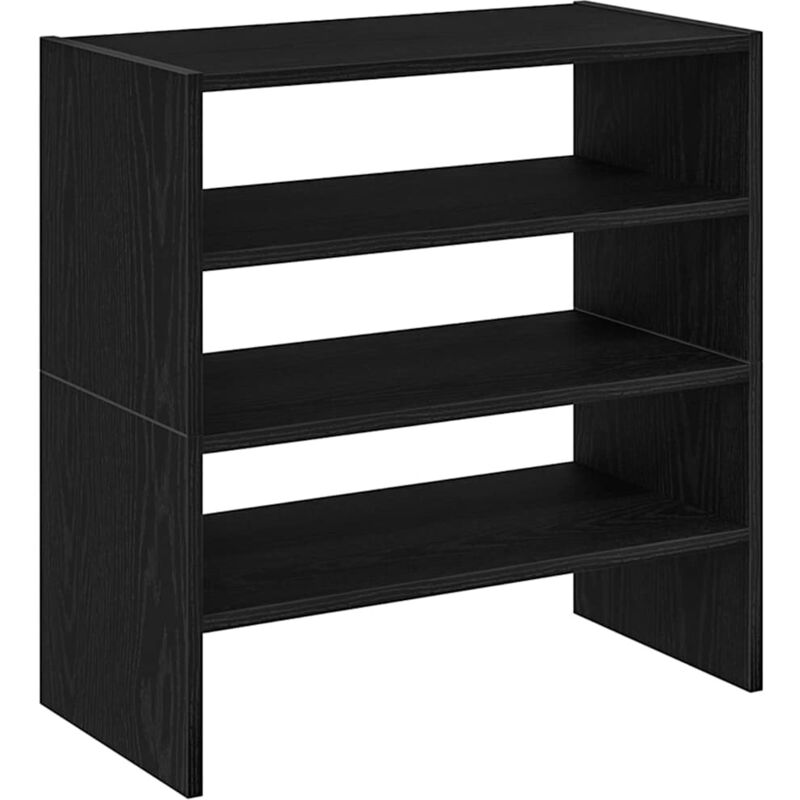 Shoe Racks 2 pcs Stackable Black Oak 60x30x30.5 cm Vidaxl