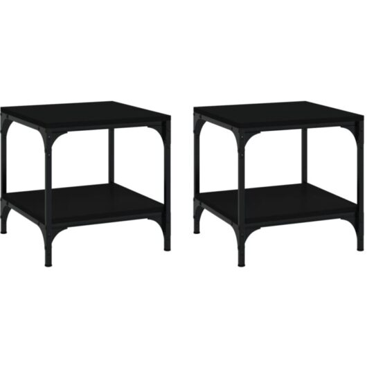Side Tables 2 pcs Black 40x40x40 cm Engineered Wood Vidaxl