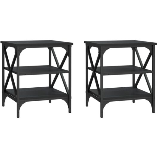 Side Tables 2 pcs Black 40x42x50 cm Engineered Wood vidaXL