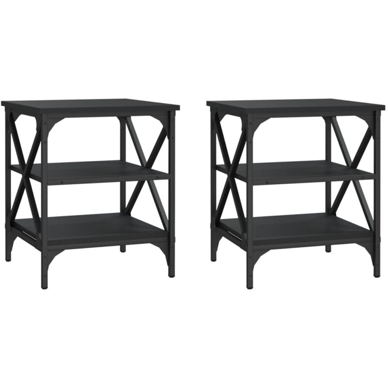 Side Tables 2 pcs Black 40x42x50 cm Engineered Wood vidaXL