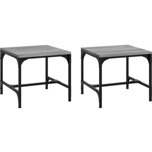 Side Tables 2 pcs Grey Sonoma 40x40x35 cm Engineered Wood Vidaxl
