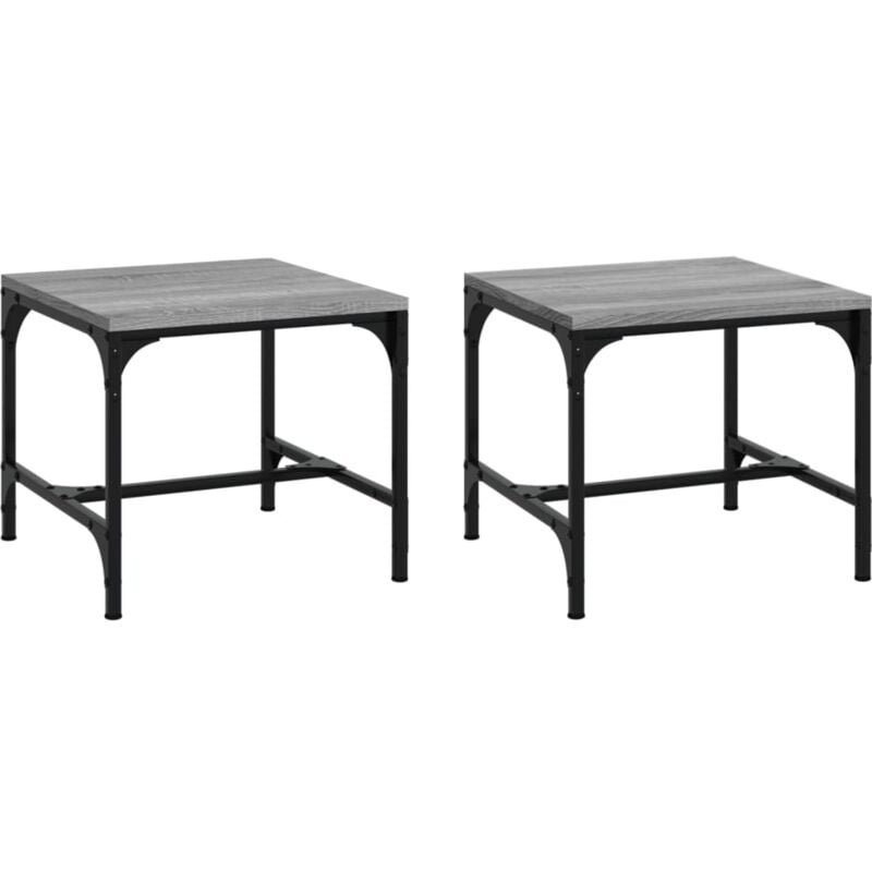 Side Tables 2 pcs Grey Sonoma 40x40x35 cm Engineered Wood Vidaxl