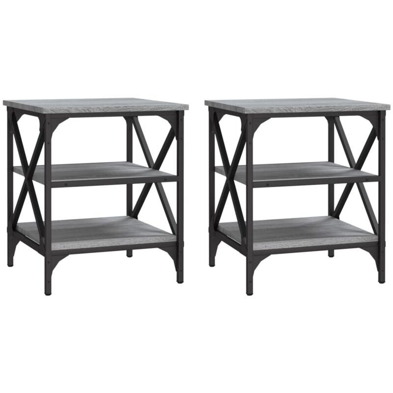 Side Tables 2 pcs Grey Sonoma 40x42x50 cm Engineered Wood Vidaxl