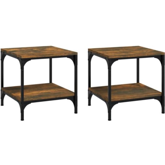Side Tables 2 pcs Smoked Oak 40x40x40 cm Engineered Wood Vidaxl