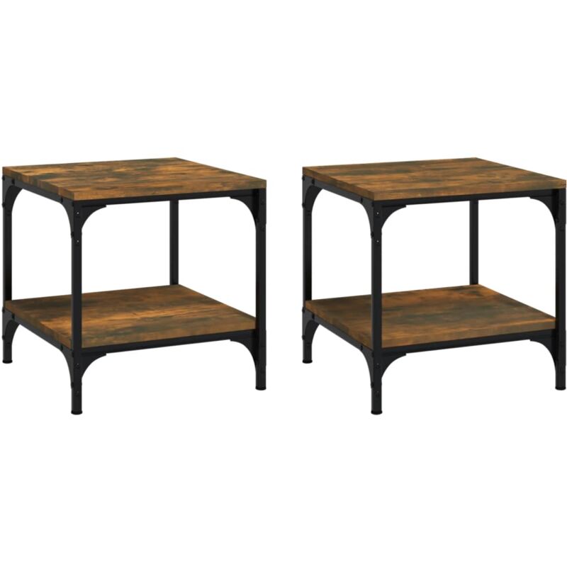 Side Tables 2 pcs Smoked Oak 40x40x40 cm Engineered Wood Vidaxl