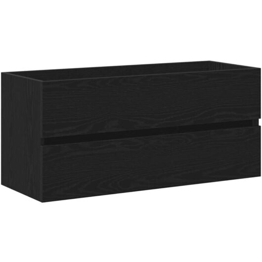 Sink Cabinet Black Oak 100x38.5x45 cm Engineered Wood Vidaxl
