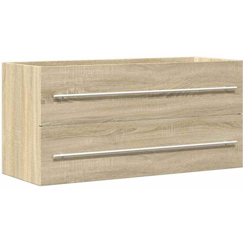 Sink Cabinet Sonoma Oak 100x38.5x48 cm Engineered Wood Vidaxl