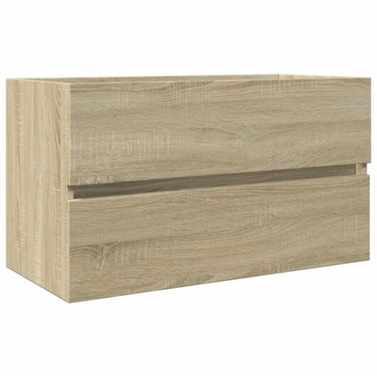 Sink Cabinet Sonoma Oak 80x38.5x45 cm Engineered Wood Vidaxl