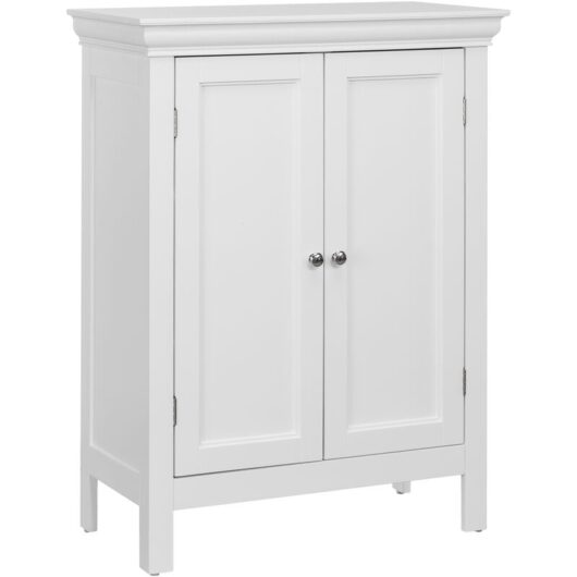 Stratford Bathroom Floor Cabinet White ELG-676 With 2 Shelves - Teamson Home