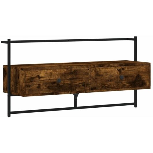 TV Cabinet Wall-mounted Smoked Oak 100.5x30x51 cm Engineered Wood vidaXL