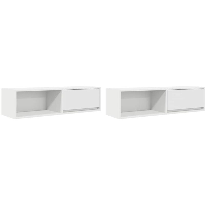 TV Cabinets 2 pcs White 100x31x25.5 cm Engineered Wood vidaXL