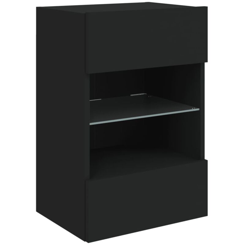 TV Wall Cabinet with LED Lights Black 40x30x60.5 cm vidaXL